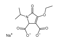 monosodium mono(4-ethoxy-1-isopropyl-5-oxo-2,5-dihydro-1H-pyrrole-2,3-dicarboxylate)结构式