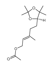 (2E)-3-methyl-5-{(4R)-2,2,5,5-tetramethyl-[1,3]dioxolan-4-yl}-2-pentenyl acetate结构式