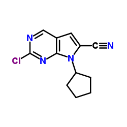 2-Chloro-7-cyclopentyl-7H-pyrrolo[2,3-d]pyrimidine-6-carbonitrile Structure