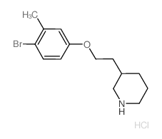 3-[2-(4-Bromo-3-methylphenoxy)ethyl]piperidine hydrochloride结构式