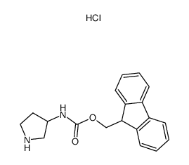 (9H-Fluoren-9-yl)methyl pyrrolidin-3-ylcarbamate hydrochloride结构式