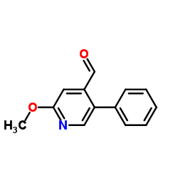 2-Methoxy-5-phenylpyridine-4-carboxaldehyde结构式