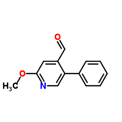 2-Methoxy-5-phenylpyridine-4-carboxaldehyde structure