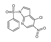 4-氯-5-硝基-1-(苯磺酰基)-1H-吡咯并[2,3-b]吡啶结构式