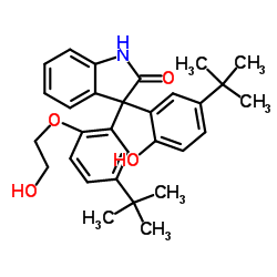 3-(5-tert-butyl-2-(2-hydroxyethoxy)phenyl)-3-(5-tert-butyl-2-hydroxyphenyl)indolin-2-one结构式