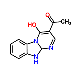 1-(4-Hydroxy-10,10a-dihydropyrimido-[1,2-a]benzimidazol-3-yl)ethanone structure