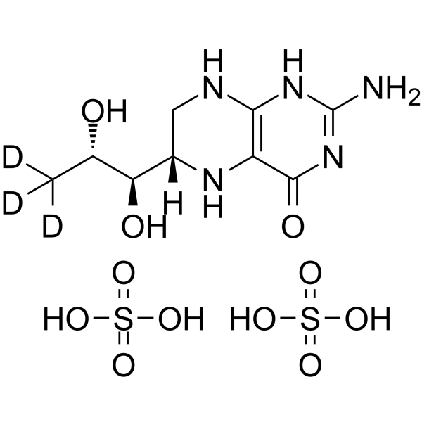 (6S)-Tetrahydro-L-biopterin-d3 disulfate结构式