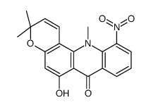 3,12-Dihydro-6-hydroxy-3,3,12-trimethyl-11-nitro-7H-pyrano(2,3-c)acrid in-7-one结构式