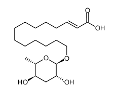 (E)-14-(((2R,3R,5R,6S)-3,5-dihydroxy-6-methyltetrahydro-2H-pyran-2-yl)oxy)tetradec-2-enoic acid Structure