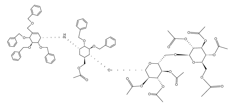 7,2'',3'',4'',2''',3''',4''',6'''-octa-O-acetyl-2,3,4',5',6',7'-hexa-O-benzylvalidamycin H结构式