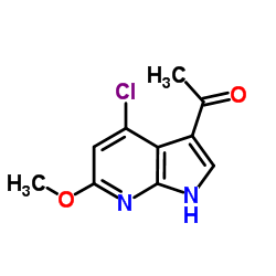 1-(4-Chloro-6-methoxy-1H-pyrrolo[2,3-b]pyridin-3-yl)ethanone结构式