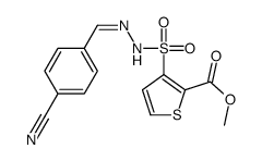 2-Thiophenecarboxylic acid, 3-((((4-cyanophenyl)methylene)hydrazino)su lfonyl)-, methyl ester结构式