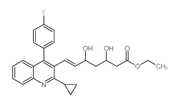 (3R,5S,6E)-rel-7-[2-环丙基-4-(4-氟苯)-3-喹啉基]-3,5-二羟基-6-庚烯酸乙酯结构式