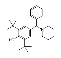2,6-ditert-butyl-4-[phenyl(piperidin-1-yl)methyl]phenol Structure
