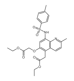 ethyl 2-(6-(2-ethoxy-2-oxoethoxy)-2-methyl-8-(4-methylphenylsulfonamido)quinolin-5-yl)acetate Structure