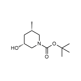 (3R,5S)-3-羟基-5-甲基哌啶-1-羧酸叔丁酯结构式