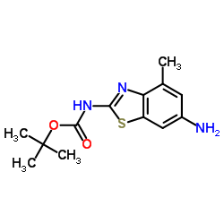 2-Methyl-2-propanyl (6-amino-4-methyl-1,3-benzothiazol-2-yl)carbamate结构式