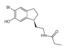 (S)-N-[2-(5-溴-2,3-二氢-6-羟基-1H-茚满-1-基)乙基]丙酰胺结构式