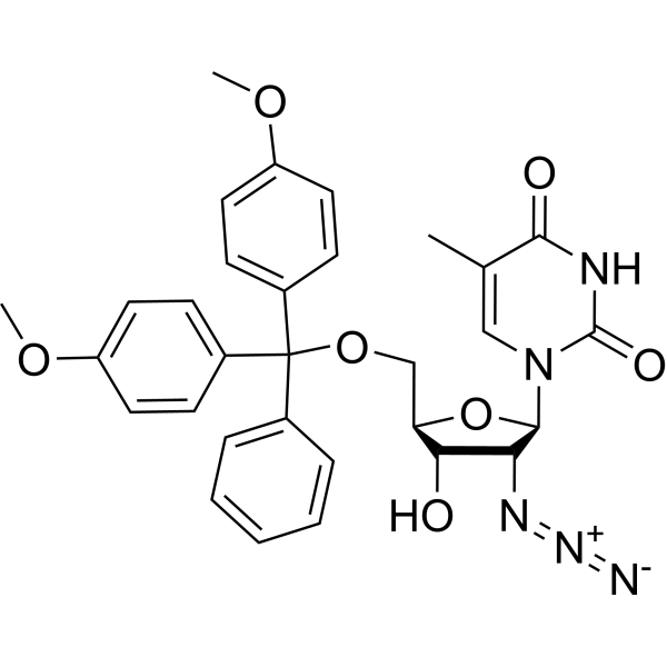 2’-Azido-2’-deoxy-5’-O-(4,4’-dimethoxytrityl)-5-methyluridine Structure