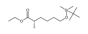 (2S)-2-Methyl-6-(tert-butyldimethylsilyloxy)-hexanoic acid ethyl ester结构式
