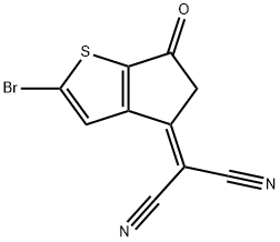 2-(2-bromo-4-oxo-4H-cyclopenta[b]thiophen-6(5H)-ylidene)malononitrile structure