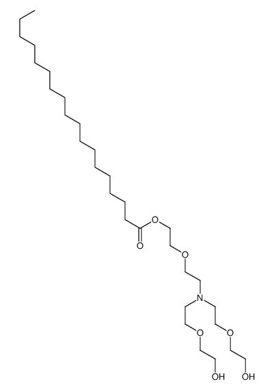 Poly(oxy-1,2-ethanediyl), .alpha.,.alpha.',.alpha.''-(nitrilotri-2,1-ethanediyl)bis[.omega.-hydroxy-, monooctadecanoate (ester) Structure