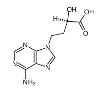 (αR)-6-Amino-α-hydroxy-9H-purine-9-butanoic acid structure