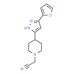 2-(4-[5-(2-FURYL)-1H-PYRAZOL-3-YL]PIPERIDINO)ACETONITRILE结构式