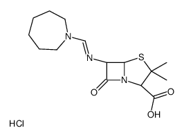 (2S,5R,6R)-6-(azepan-1-ylmethylideneamino)-3,3-dimethyl-7-oxo-4-thia-1-azabicyclo[3.2.0]heptane-2-carboxylic acid,hydrochloride Structure