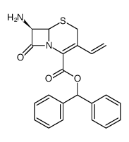 (6R,7R)-7-Amino-8-oxo-3-vinyl-5-thia-1-azabicyclo[4.2.0]octan-2-ene-2-carboxylic acid benzhydryl ester结构式