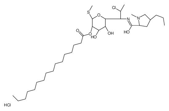 [(2R,4S,5R)-6-[2-chloro-1-[[(2S,4R)-1-methyl-4-propylpyrrolidine-2-carbonyl]amino]propyl]-4,5-dihydroxy-2-methylsulfanyloxan-3-yl] hexadecanoate,hydrochloride结构式