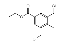 3,5-bis-chloromethyl-4-methyl-benzoic acid ethyl ester结构式