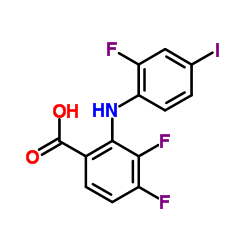 2-(2-Fluoro-4-iodoanilino)-3,4-difluorobenzoic Acid structure