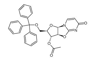 2,2'-anhydro-[1-(3-O-acetyl-5-trityl-β-D-arabinofuranosyl)uracil]结构式