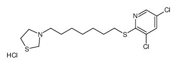 3-[7-(3,5-dichloropyridin-2-yl)sulfanylheptyl]-1,3-thiazolidine,hydrochloride Structure
