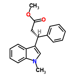 (3R)-(-)-3-(甲基-1H-吲哚-3-基)-3-苯基丙酸甲酯结构式