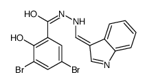 3,5-dibromo-2-hydroxy-N'-[(E)-indol-3-ylidenemethyl]benzohydrazide Structure