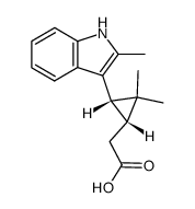 [(1R,3S)-2,2-DIMETHYL-3-(2-METHYL-1H-INDOL-3-YL)CYCLOPROPYL]ACETIC ACID结构式