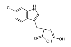 (2S)-3-(6-chloro-1H-indol-3-yl)-2-formamidopropanoic acid结构式