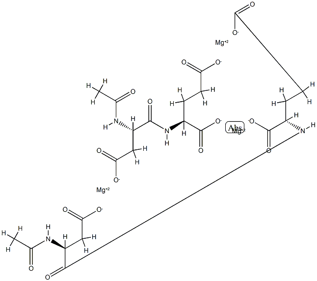 bis[N-(N-acetyl-L-α-aspartyl)-L-glutamato(2-)]trimagnesium structure