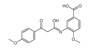 4-methoxy-3-[[3-(4-methoxyphenyl)-1,3-dioxopropyl]amino]benzoic acid structure