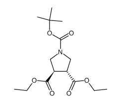 (+/-)-trans-pyrrolidine-1,3,4-tricarboxylic acid 1-tert-butyl ester 3,4-diethyl ester Structure