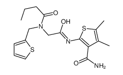 3-Thiophenecarboxamide,4,5-dimethyl-2-[[[(1-oxobutyl)(2-thienylmethyl)amino]acetyl]amino]-(9CI) Structure