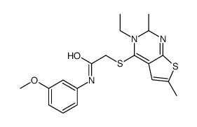 Acetamide, 2-[(5-ethyl-2,6-dimethylthieno[2,3-d]pyrimidin-4-yl)thio]-N-(3-methoxyphenyl)- (9CI) structure