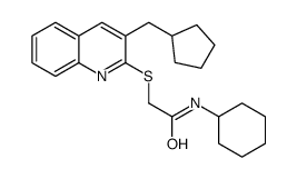 Acetamide, N-cyclohexyl-2-[[3-(cyclopentylmethyl)-2-quinolinyl]thio]- (9CI) picture