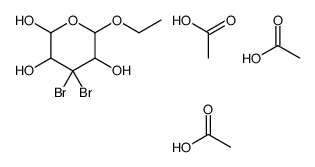 acetic acid,4,4-dibromo-6-ethoxyoxane-2,3,5-triol结构式