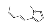 1-methyl-2-penta-1,3-dienylpyrrole结构式