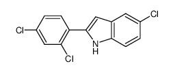 5-chloro-2-(2,4-dichlorophenyl)-1H-indole结构式
