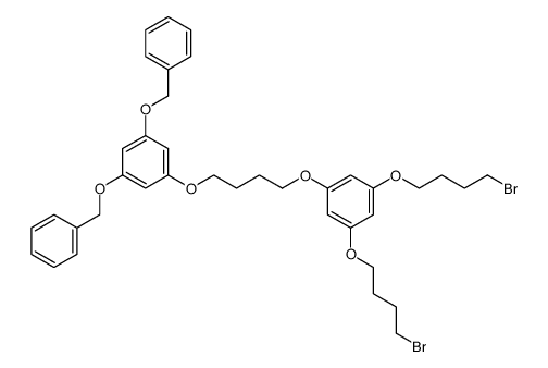 (((5-(4-(3,5-bis(4-bromobutoxy)phenoxy)butoxy)-1,3-phenylene)bis(oxy))bis(methylene))dibenzene Structure