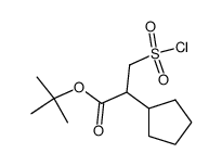 3-chlorosulfonyl-2-cyclopentylpropionic acid tert-butyl ester Structure